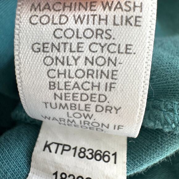 J. Jill Womens PureJill Pullover Top Shirt Sz XL 100% Cotton Comfy Buttons Green - Picture 6 of 8